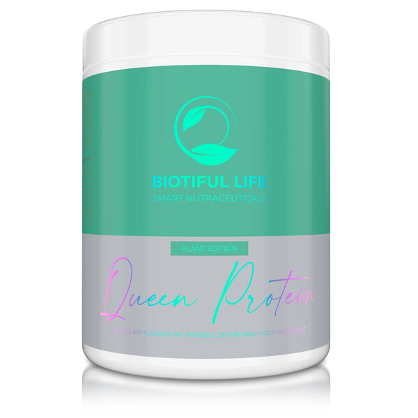 Biotiful Vegan Queen Protein, 600 g, Protein vegan bioactiv aromă ciocolată, Biotiful Life