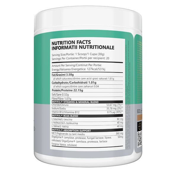 Biotiful Vegan Queen Protein, 600 g, Protein vegan bioactiv aromă ciocolată, Biotiful Life, изображение 2