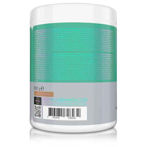 Biotiful Vegan Queen Protein, 600 g, Protein vegan bioactiv aromă ciocolată, Biotiful Life, изображение 3